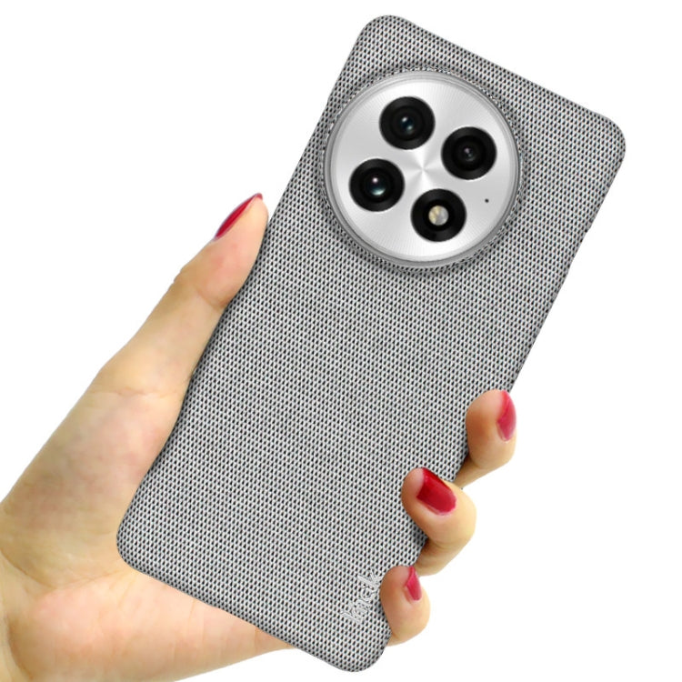 For OnePlus 13 imak Ruiyi Series Cloth Texture PU + PC Phone Case(Light Grey)