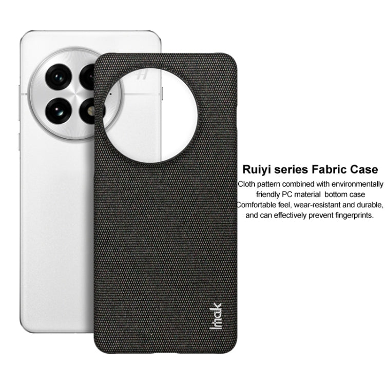 For OnePlus 13 imak Ruiyi Series Cloth Texture PU + PC Phone Case(Light Grey)