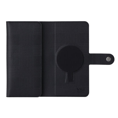 Pour iPhone 13 ViLi GHB Series Coque de Téléphone en Cuir Zippée Magnétique MagSafe (Noir)