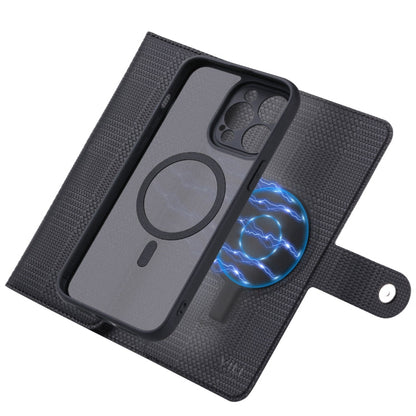 Pour iPhone 13 ViLi GHB Series Coque de Téléphone en Cuir Zippée Magnétique MagSafe (Noir)