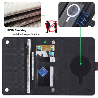 Pour iPhone 13 ViLi GHB Series Coque de Téléphone en Cuir Zippée Magnétique MagSafe (Noir)
