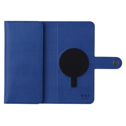 Pour iPhone 13 ViLi GHB Series Coque de Téléphone en Cuir Zippée Magnétique MagSafe (Bleu)
