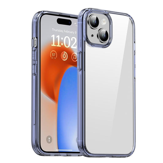 Pour iPhone 15 Coque de téléphone transparente en TPU+PC série iPAKY Hanguang (Bleu transparent)