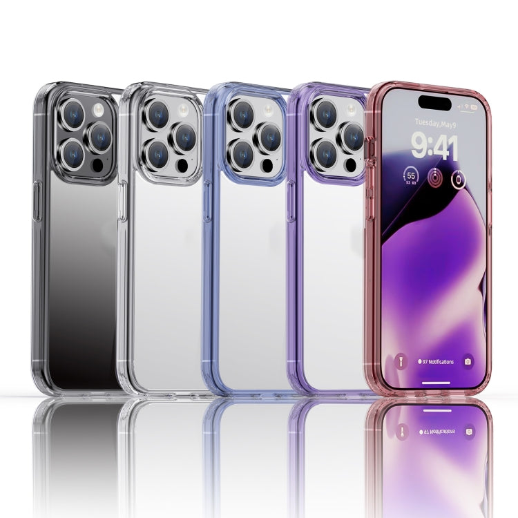 For iPhone 15 Plus iPAKY Hanguang Series Transparent TPU+PC Phone Case(Transparent Purple)