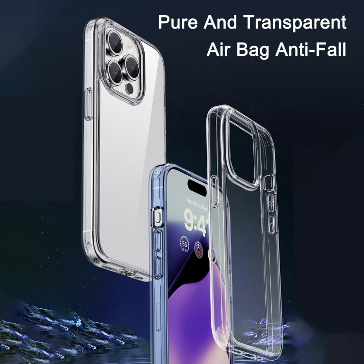 Pour iPhone 15 Pro, étui de téléphone iPAKY Hanguang Series Transparent en TPU+PC (Noir Transparent)