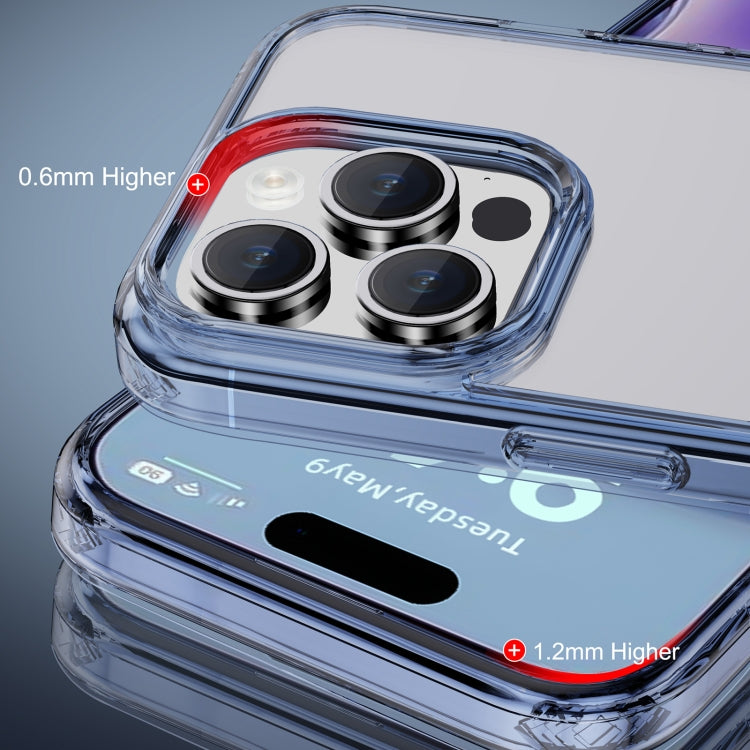 Pour iPhone 15 Pro, étui de téléphone iPAKY Hanguang Series Transparent en TPU+PC (Noir Transparent)