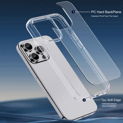 Pour la coque de téléphone transparente en TPU+PC série Hanguang d'iPAKY pour iPhone 15 Pro (transparent)