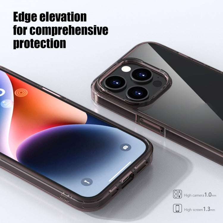 For iPhone 15 Plus iPAKY Aurora Series Shockproof PC + TPU Protective Phone Case(Transparent Black)