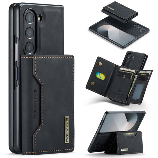 Pour Samsung Galaxy Z Fold6 DG.MING Série M2 Étui portefeuille multifonction à 3 volets + coque de téléphone magnétique (noir)