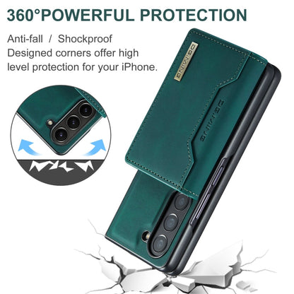 For Samsung Galaxy Z Fold6 DG.MING M2 Series 3-Fold Multi Card Bag + Magnetic Phone Case(Green)