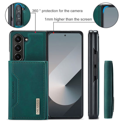 For Samsung Galaxy Z Fold6 DG.MING M2 Series 3-Fold Multi Card Bag + Magnetic Phone Case(Green)
