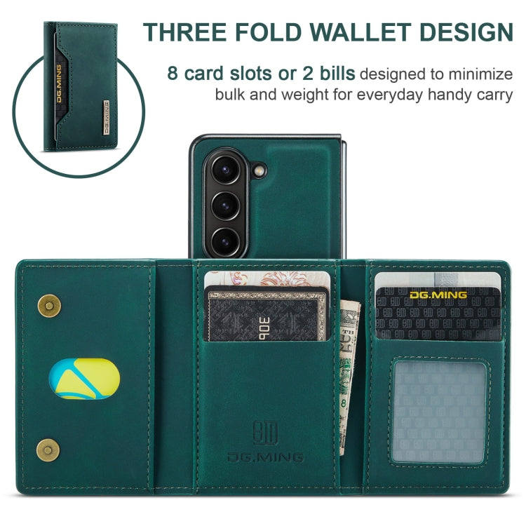 For Samsung Galaxy Z Fold6 DG.MING M2 Series 3-Fold Multi Card Bag + Magnetic Phone Case(Green)