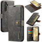 Pour Samsung Galaxy S24+ 5G DG.MING Étui en cuir magnétique détachable texturé Crazy Horse (gris)