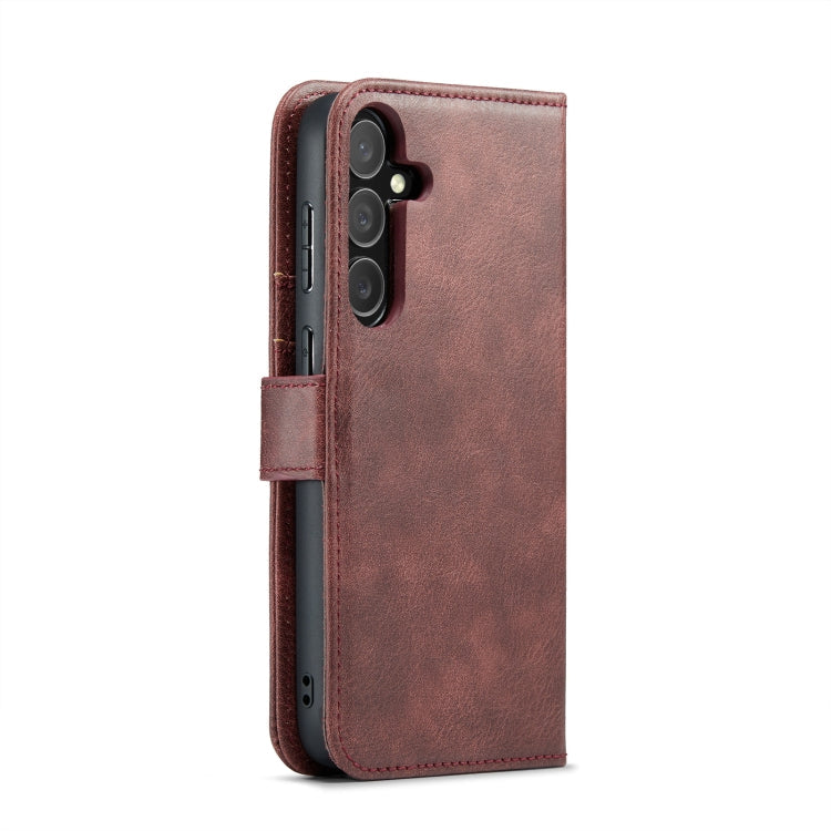 Pour Samsung Galaxy S24 5G DG.MING Crazy Horse Texture Étui en Cuir Magnétique Détachable (Rouge)