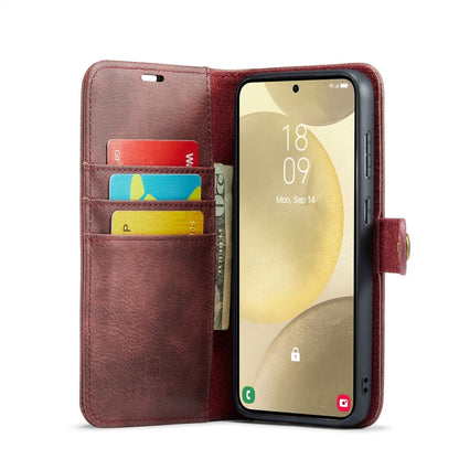 Pour Samsung Galaxy S24 5G DG.MING Crazy Horse Texture Étui en Cuir Magnétique Détachable (Rouge)