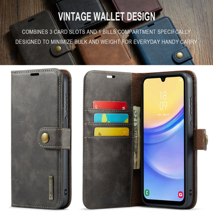 For Samsung Galaxy A15 5G / A15 4G DG.MING Crazy Horse Texture Detachable Magnetic Leather Case(Grey)