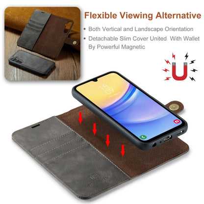 For Samsung Galaxy A15 5G / A15 4G DG.MING Crazy Horse Texture Detachable Magnetic Leather Case(Grey)