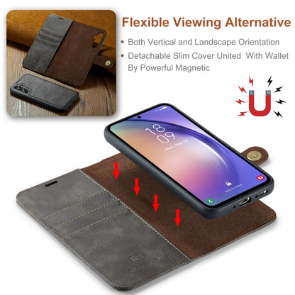 For Samsung Galaxy A35 5G DG.MING Crazy Horse Texture Detachable Magnetic Leather Case(Grey)