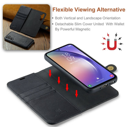 For Samsung Galaxy A35 5G DG.MING Crazy Horse Texture Detachable Magnetic Leather Case(Black)