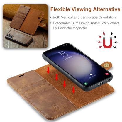 For Samsung Galaxy A55 5G DG.MING Crazy Horse Texture Detachable Magnetic Leather Case(Brown)