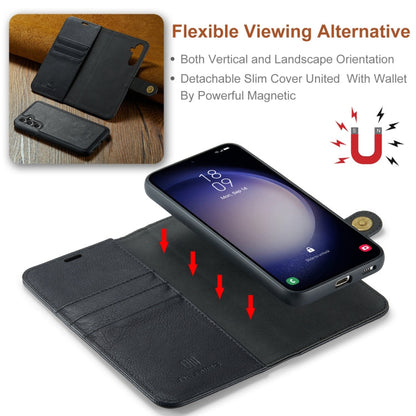 Pour Samsung Galaxy A55 5G Étui en cuir magnétique détachable DG.MING à texture Crazy Horse (noir)