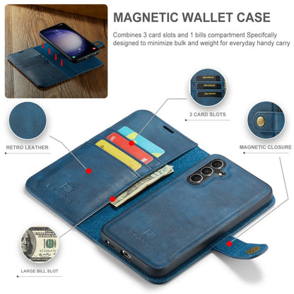 For Samsung Galaxy A55 5G DG.MING Crazy Horse Texture Detachable Magnetic Leather Case(Blue)