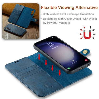 For Samsung Galaxy A55 5G DG.MING Crazy Horse Texture Detachable Magnetic Leather Case(Blue)