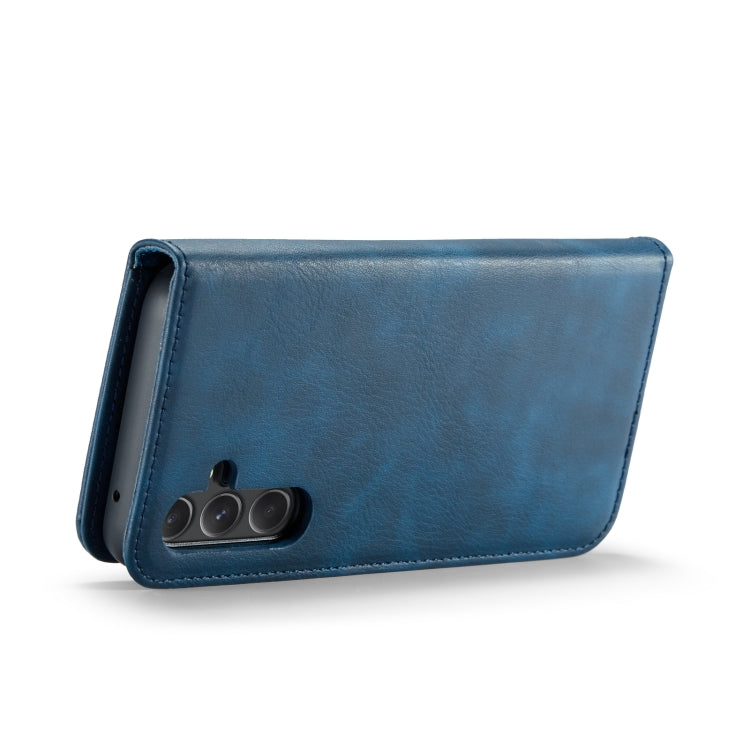 For Samsung Galaxy A55 5G DG.MING Crazy Horse Texture Detachable Magnetic Leather Case(Blue)