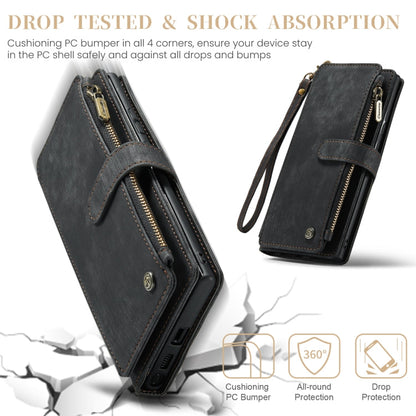 For Samsung Galaxy S24 Ultra 5G CaseMe C30 Card Slots Zipper Wallet Leather Phone Case(Black)