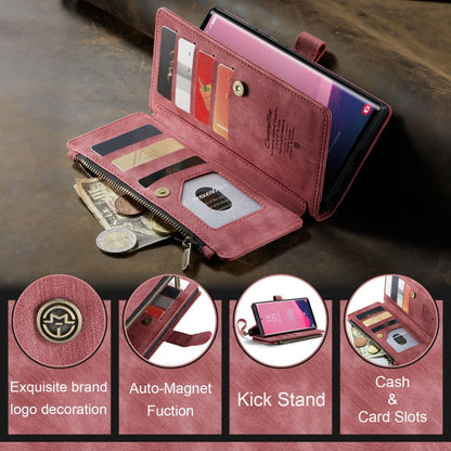 For Samsung Galaxy S24 Ultra 5G CaseMe C30 Card Slots Zipper Wallet Leather Phone Case(Red)
