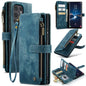 For Samsung Galaxy S24 Ultra 5G CaseMe C30 Card Slots Zipper Wallet Leather Phone Case(Blue)