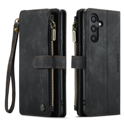For Samsung Galaxy S24+ 5G CaseMe C30 Card Slots Zipper Wallet Leather Phone Case(Black)