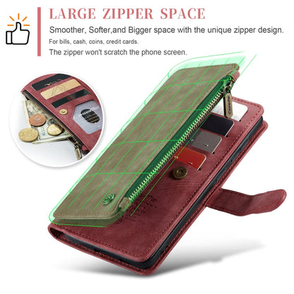 For Samsung Galaxy S24+ 5G CaseMe C30 Card Slots Zipper Wallet Leather Phone Case(Red)