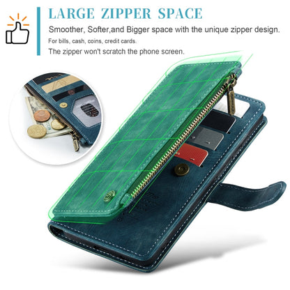 Pour Samsung Galaxy S24+ 5G Étui de téléphone en cuir avec fentes pour cartes et fermeture éclair CaseMe C30 (Bleu)