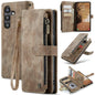 For Samsung Galaxy A55 5G CaseMe C30 Card Slots Zipper Wallet Leather Phone Case(Brown)