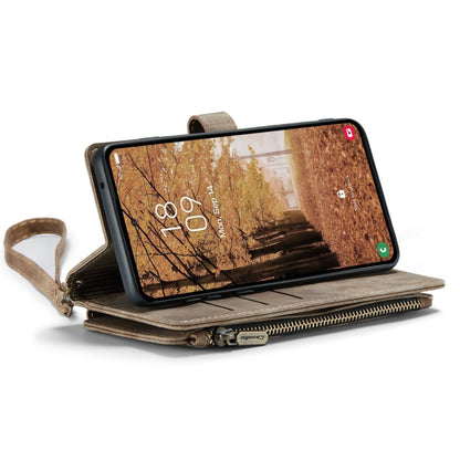 For Samsung Galaxy A55 5G CaseMe C30 Card Slots Zipper Wallet Leather Phone Case(Brown)