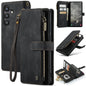 For Samsung Galaxy A35 5G CaseMe C30 Card Slots Zipper Wallet Leather Phone Case(Black)