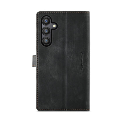 For Samsung Galaxy A35 5G CaseMe C30 Card Slots Zipper Wallet Leather Phone Case(Black)