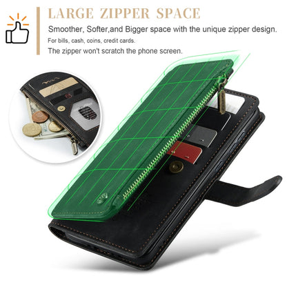 For Samsung Galaxy A35 5G CaseMe C30 Card Slots Zipper Wallet Leather Phone Case(Black)