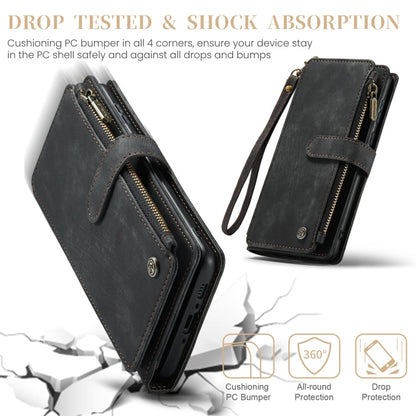 For Samsung Galaxy A35 5G CaseMe C30 Card Slots Zipper Wallet Leather Phone Case(Black)