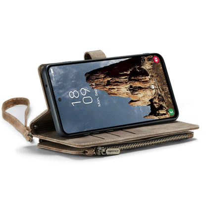 For Samsung Galaxy A35 5G CaseMe C30 Card Slots Zipper Wallet Leather Phone Case(Brown)