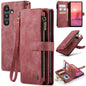 For Samsung Galaxy A35 5G CaseMe C30 Card Slots Zipper Wallet Leather Phone Case(Red)