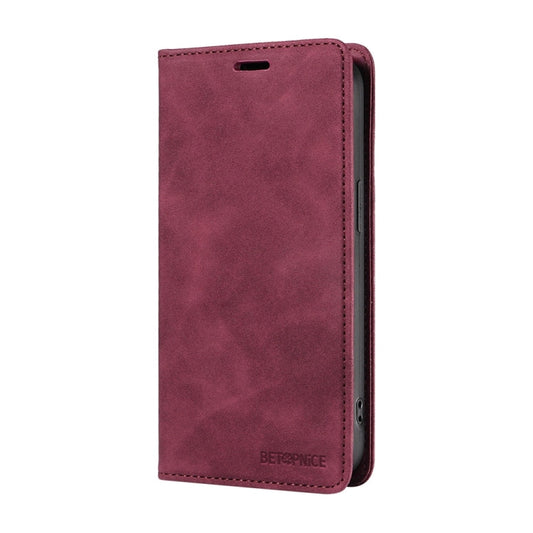 For OPPO A60 4G Global BETOPNICE Suction RFID Anti-theft Leather Phone Case(Wine Red)