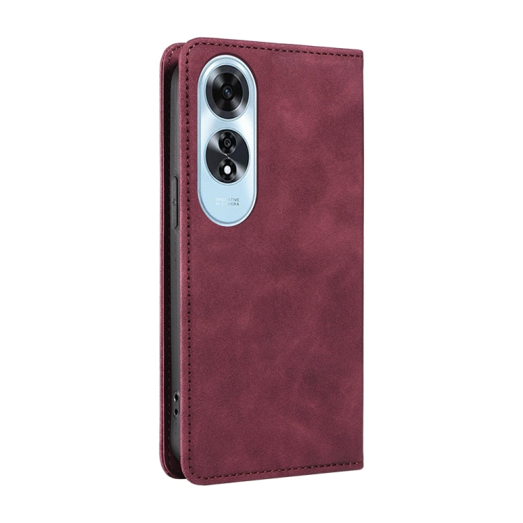 For OPPO A60 4G Global BETOPNICE Suction RFID Anti-theft Leather Phone Case(Wine Red)