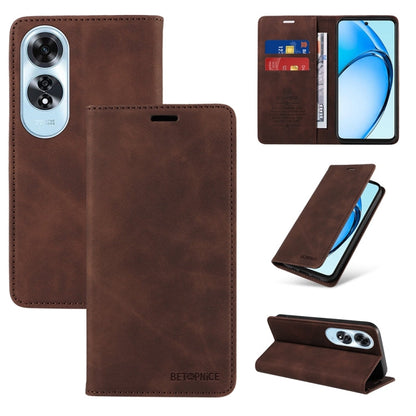 For OPPO A60 4G Global BETOPNICE Suction RFID Anti-theft Leather Phone Case(Brown)