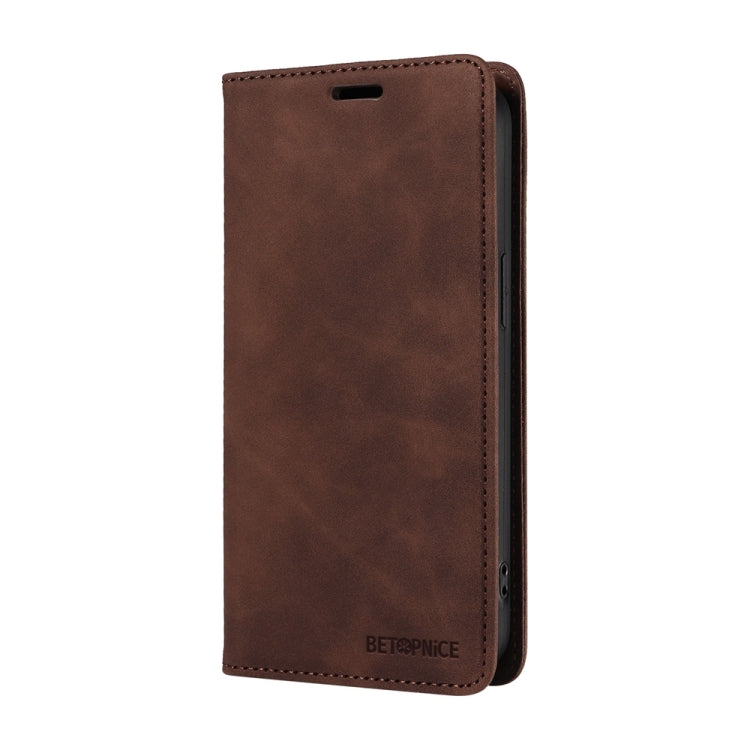 For OPPO A60 4G Global BETOPNICE Suction RFID Anti-theft Leather Phone Case(Brown)