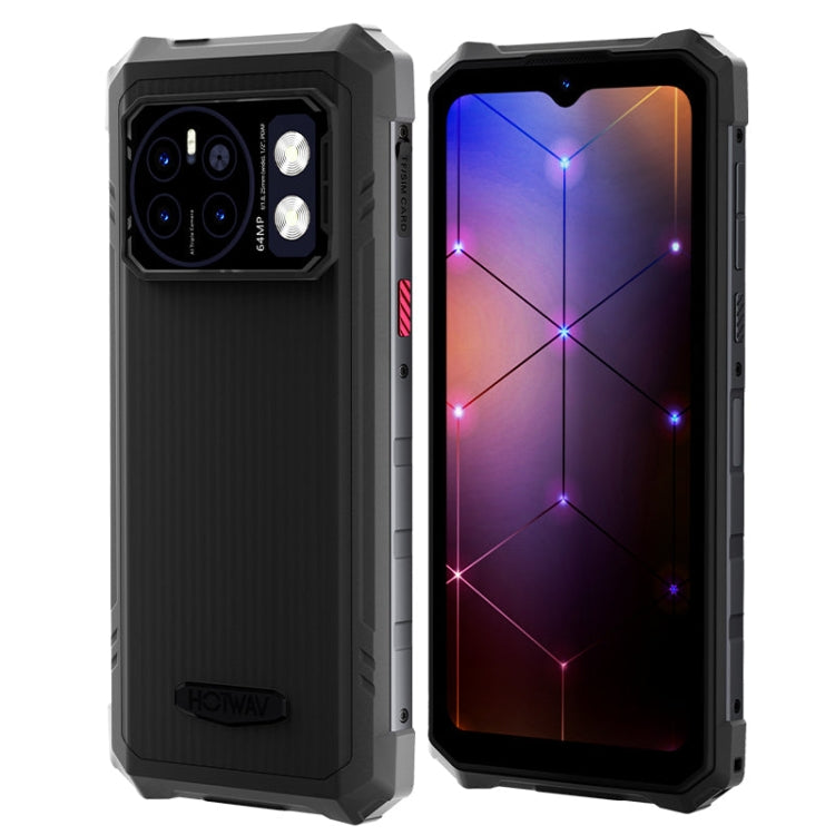 [Entrepôt HK] HOTWAV CYBER 13 Pro, 12 Go+256 Go, Téléphone robuste IP68/IP69K, 10800 mAh, Android 13 UNISOC T619 Octa Core de 6,6 pouces, Réseau: 4G, NFC, OTG (Tout noir)
