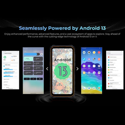 [Entrepôt HK] HOTWAV CYBER 13 Pro, 12 Go+256 Go, Téléphone robuste IP68/IP69K, 10800 mAh, Android 13 UNISOC T619 Octa Core de 6,6 pouces, Réseau: 4G, NFC, OTG (Tout noir)