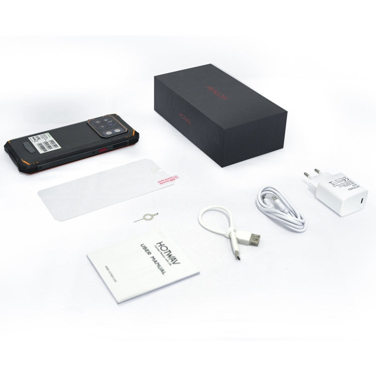 [Entrepôt HK] HOTWAV CYBER 13 Pro, 12 Go+256 Go, Téléphone robuste IP68/IP69K, 10800 mAh, Android 13 UNISOC T619 Octa Core de 6,6 pouces, Réseau: 4G, NFC, OTG (Tout noir)