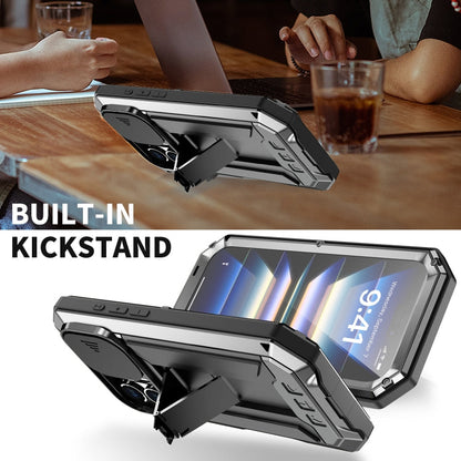 For iPhone 16 Plus R-JUST Sliding Camera IP54 Life Waterproof Holder Phone Case(Black)